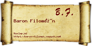 Baron Filomén névjegykártya